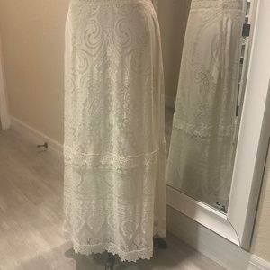 Farm Rio x Anthropologie Ivory Maxi Skirt Size Small